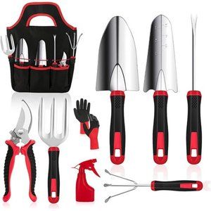 Gardening Tools,9 Pieces Stainless Steel Heavy Duty Gardening Tool Set